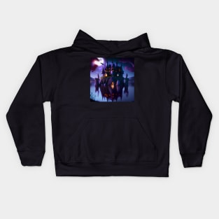 Creepy Castle on Lake Kids Hoodie